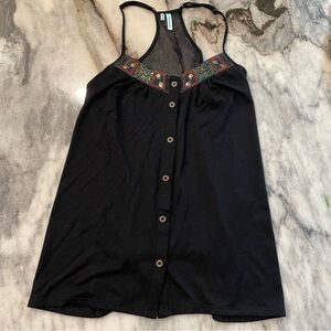Maurices Black Button Down Tank Top